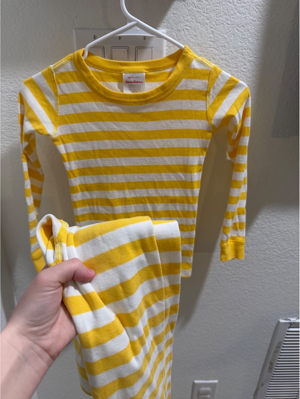 Hanna Andersson Pj Striped set yellow